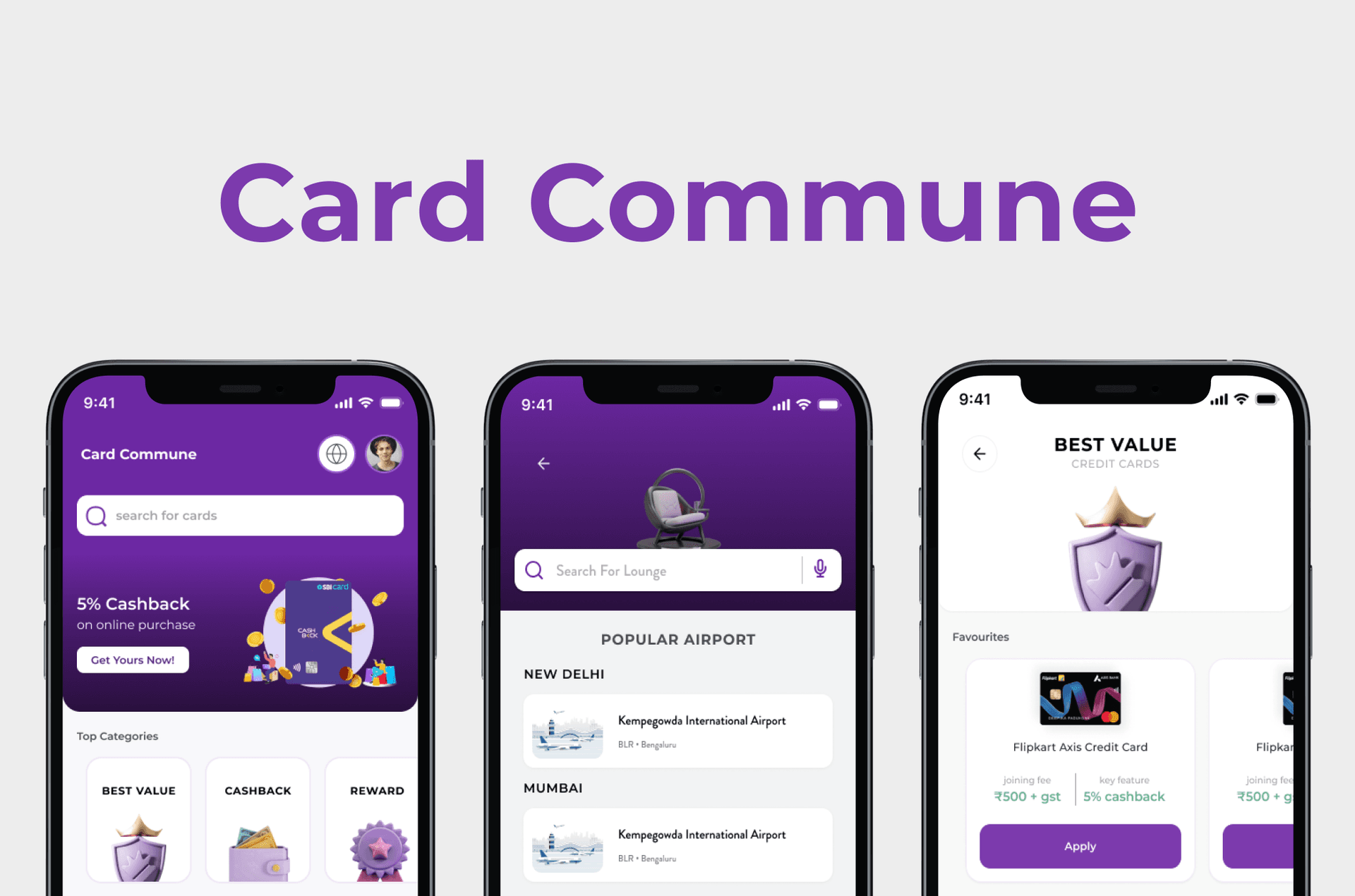 Card Commune - Credit Card Perks & Rewards App Prototype