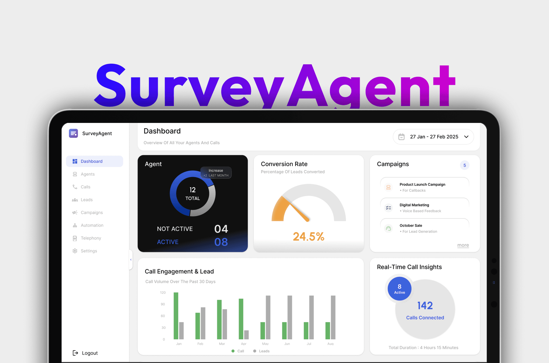 SurveyAgent - AI Voice & Survey Platform