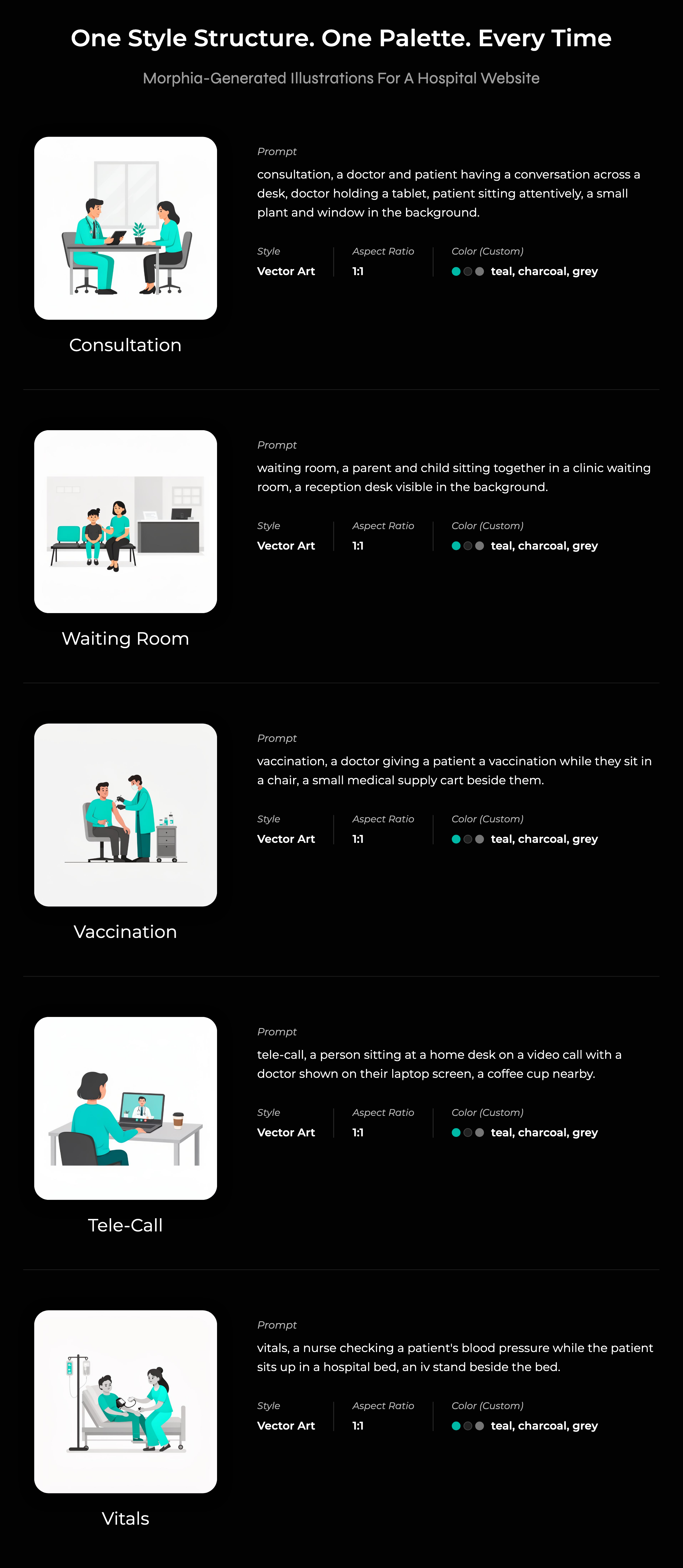 Morphia Generated Illustrations For A Hospital Website